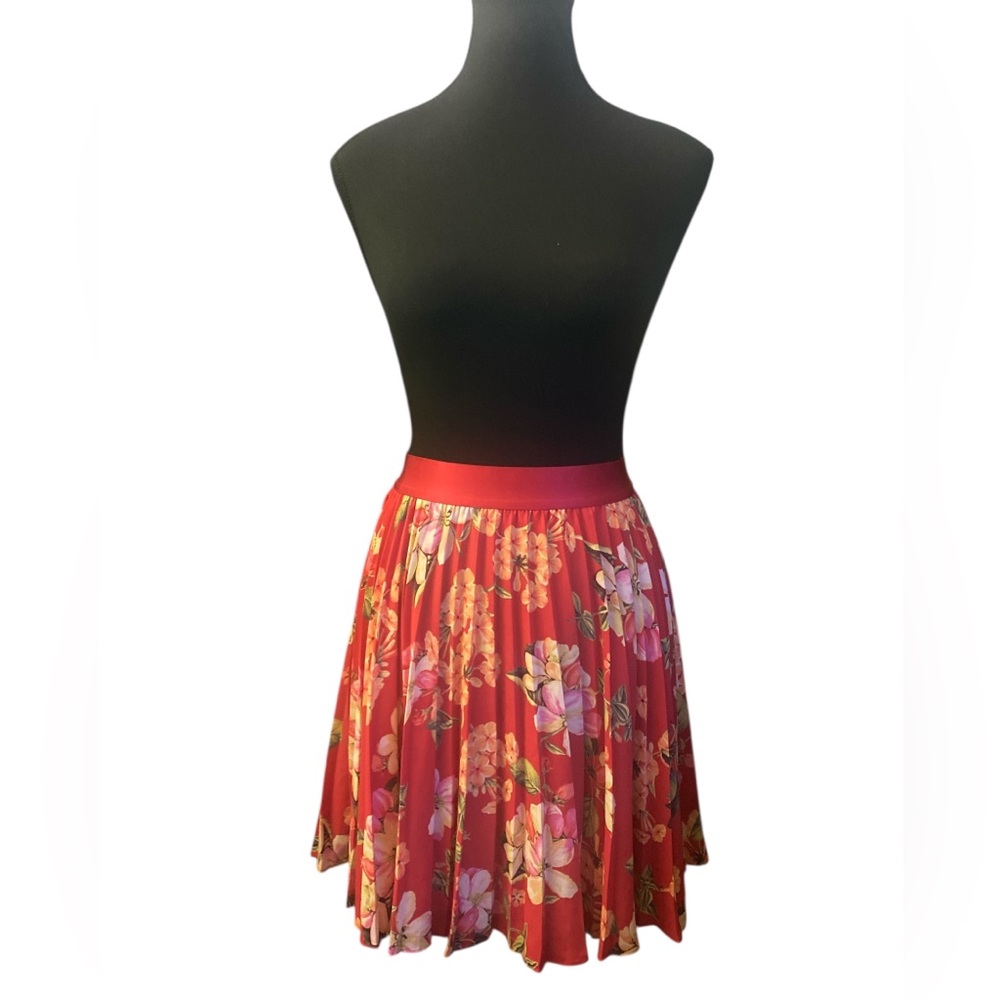 ****SALE*** Express Red Pleated Skater Mini Skirt NWT M